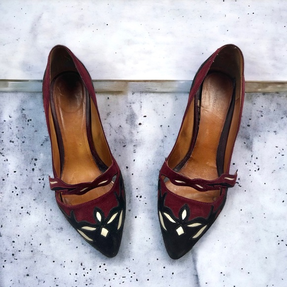 Isabel Marant Kylie Suede Flower Applique Heels *Read* - Picture 1 of 14